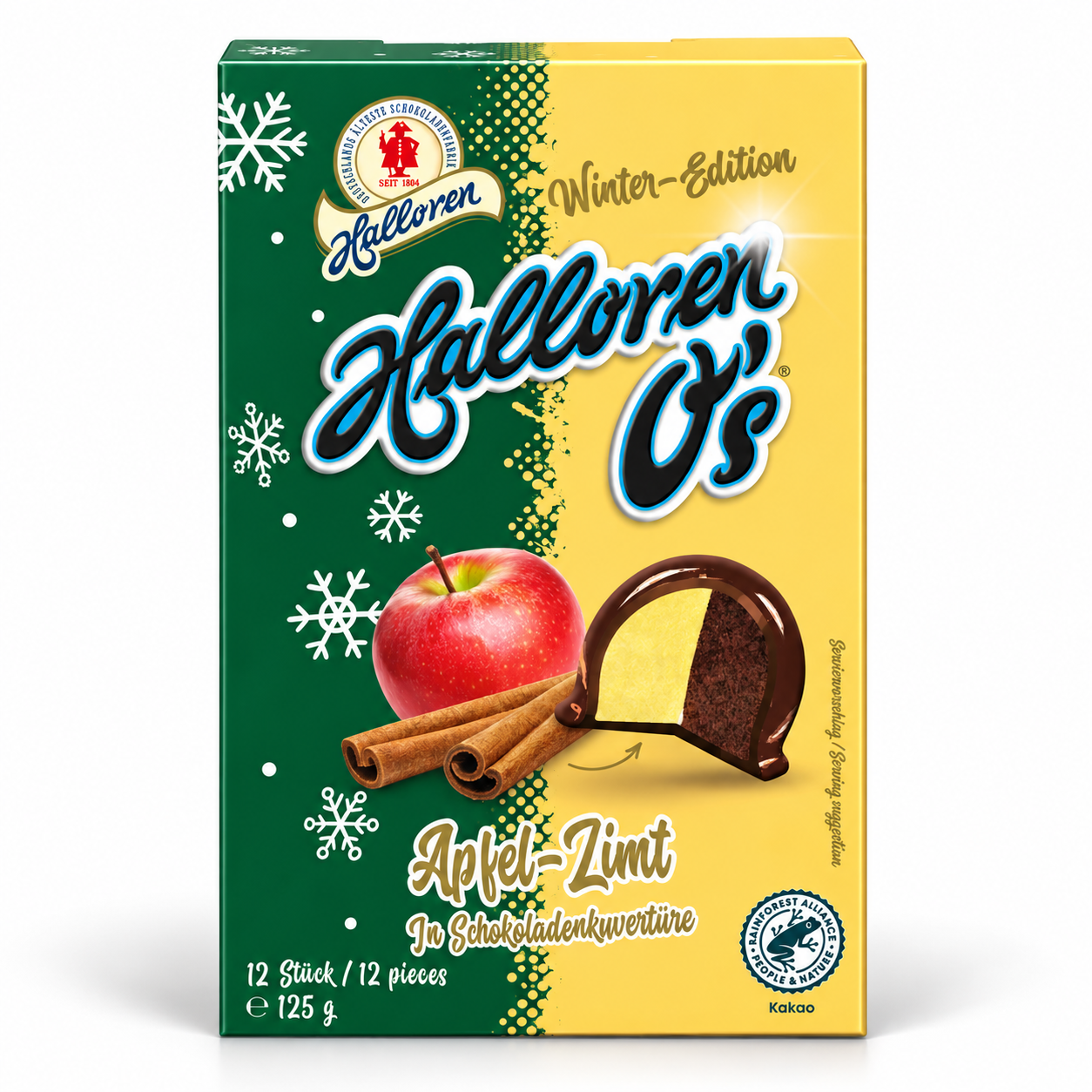 Schokolade, Apfel-Zimt, Winter-Edition, Schokoladenfüllung, 12 Stücke
