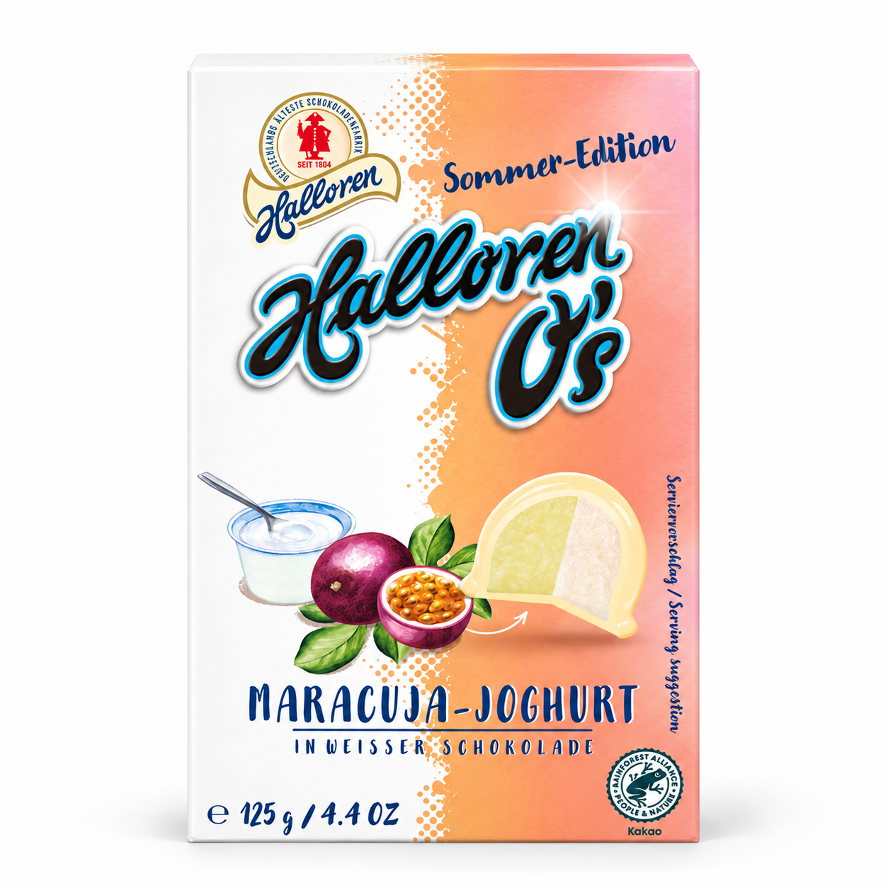 Weiße Schokolade, Maracuja-Joghurt, Schokoladentafel, Sommer-Edition, 125 g