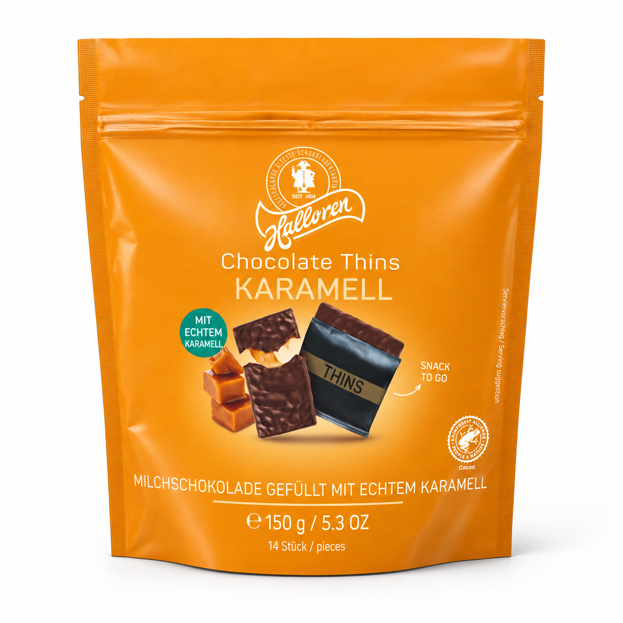 Schokolade, Karamell, Milchschokolade, Snack, Beutelpackung