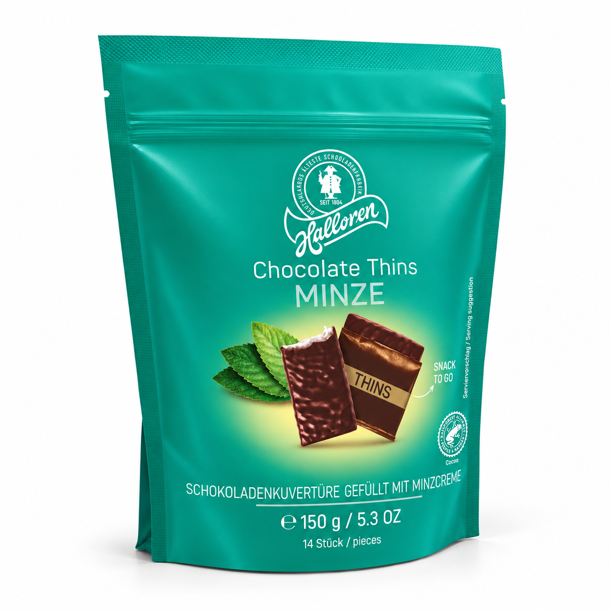 Schokoladen-Täfelchen, Minze, Schokolade, Snack to go, Minzfüllung