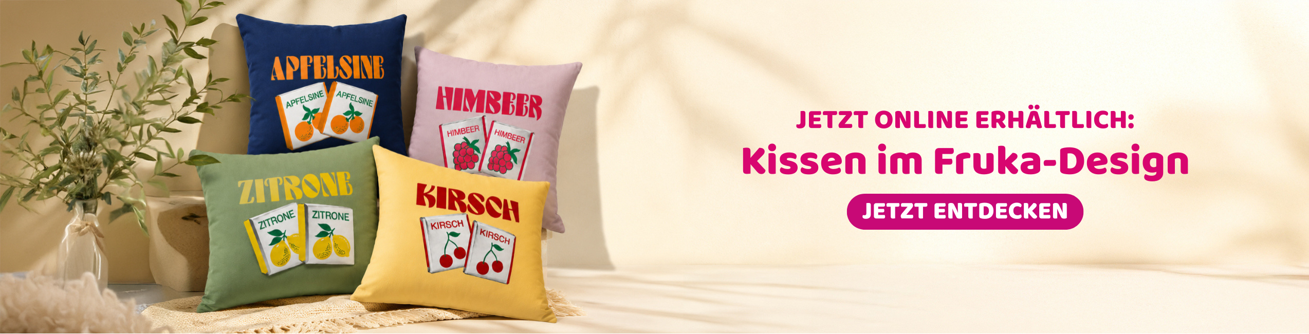 kissen, deko, früchte, pop-art, flache