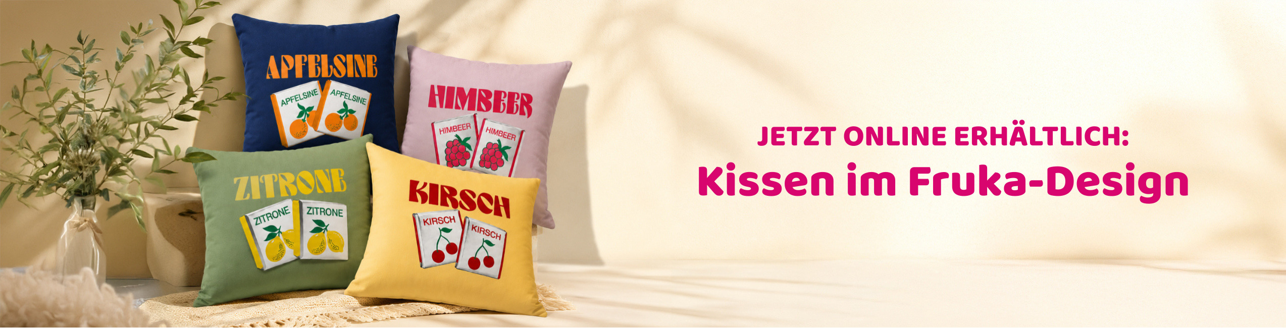 Kissen, Kissenbezug, Frucht-Design, Fruchtprint, Dekokissen