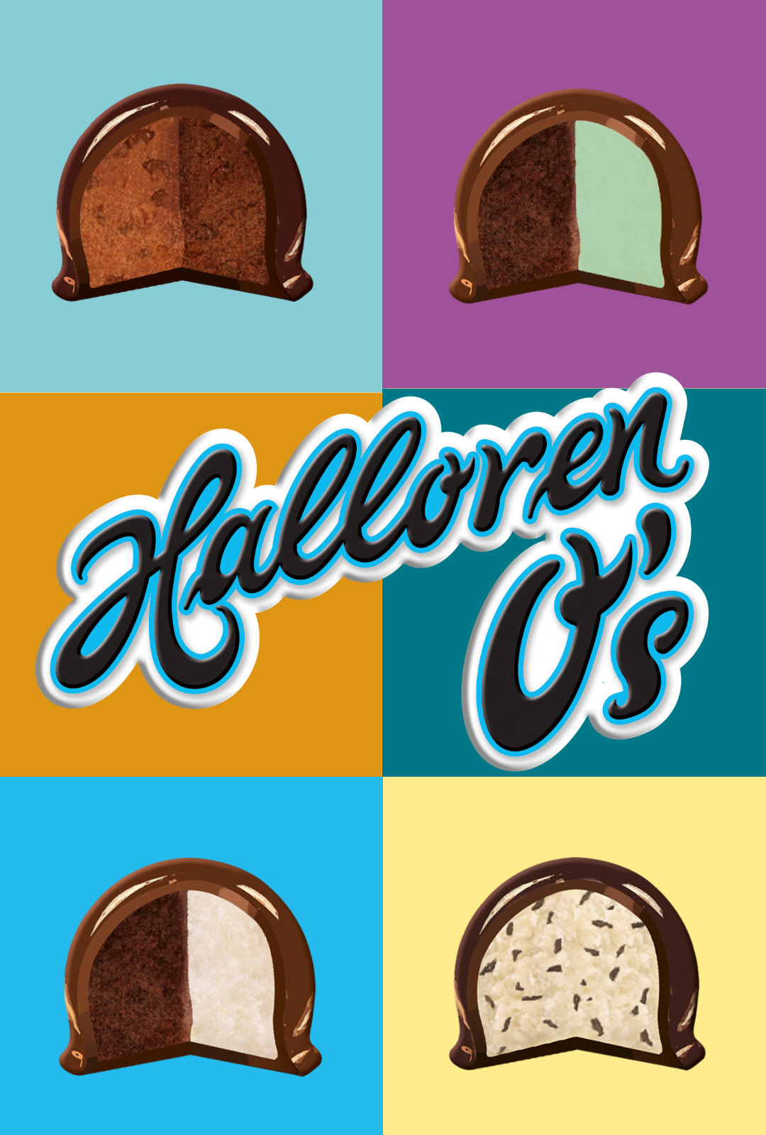 Schoko-Donut, Donut, Kuchen, Muster, Schwarzweiß-Design