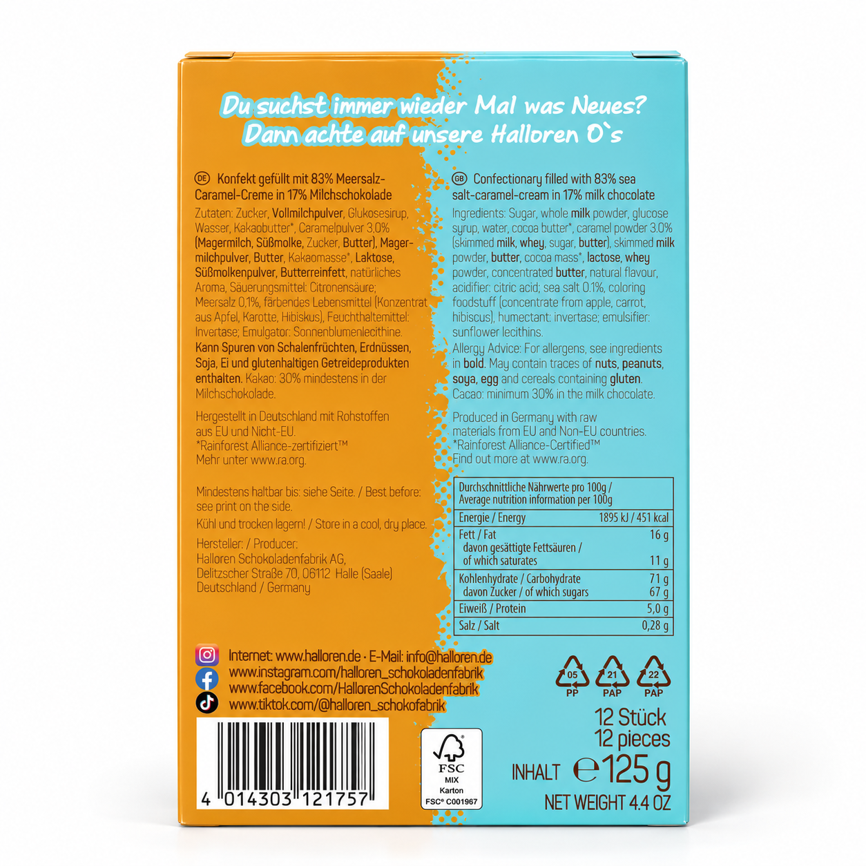 Schokolade, Milchschokolade, Caramel, Salzkaramel, Nährwerte