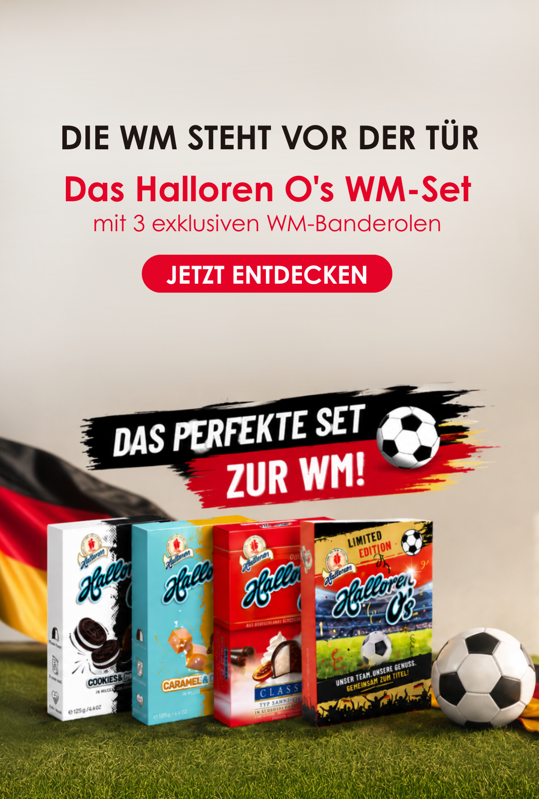 WM-Set, Halloren, Schokolade, Banderolen, Boxen