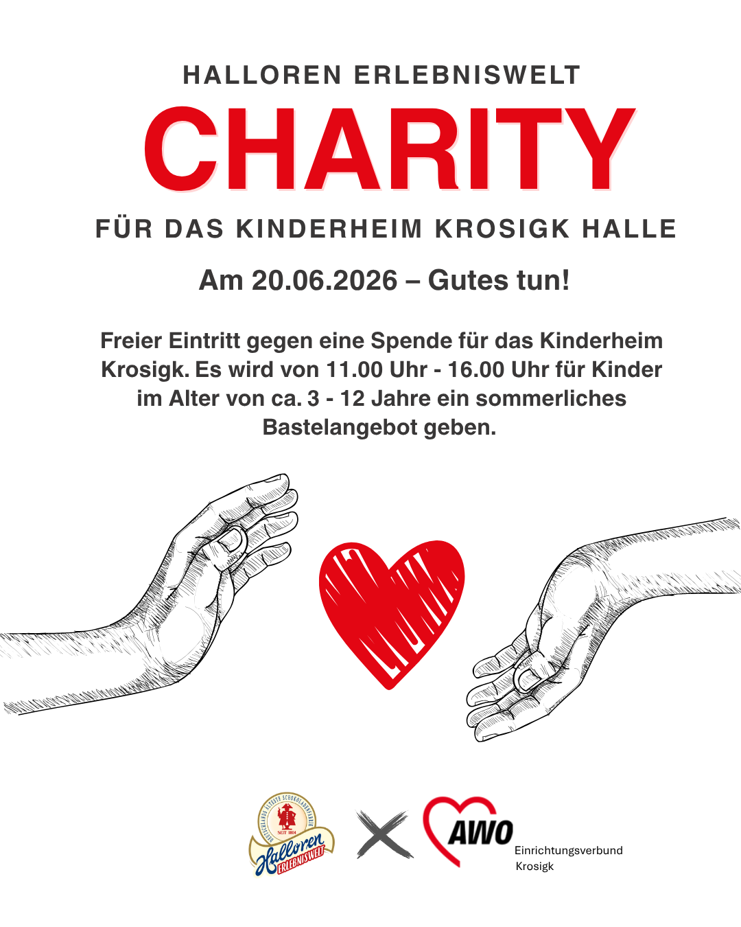 Charity, Kinderhilfe, Herz, Hände, Event