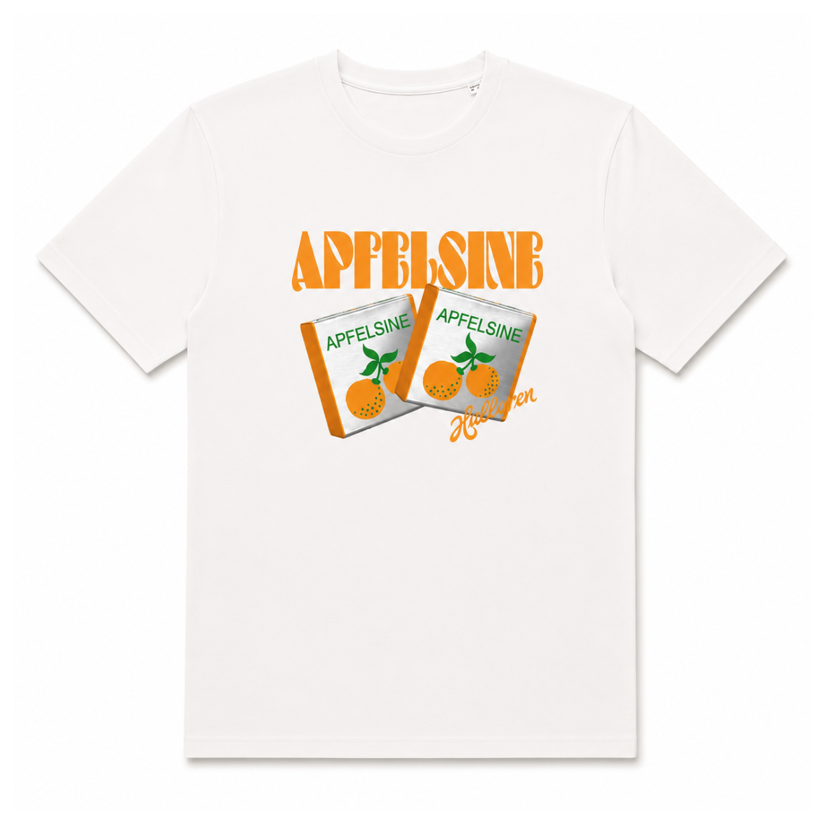 Tee, Kurzarm, Weiß, Apfelsine, Print