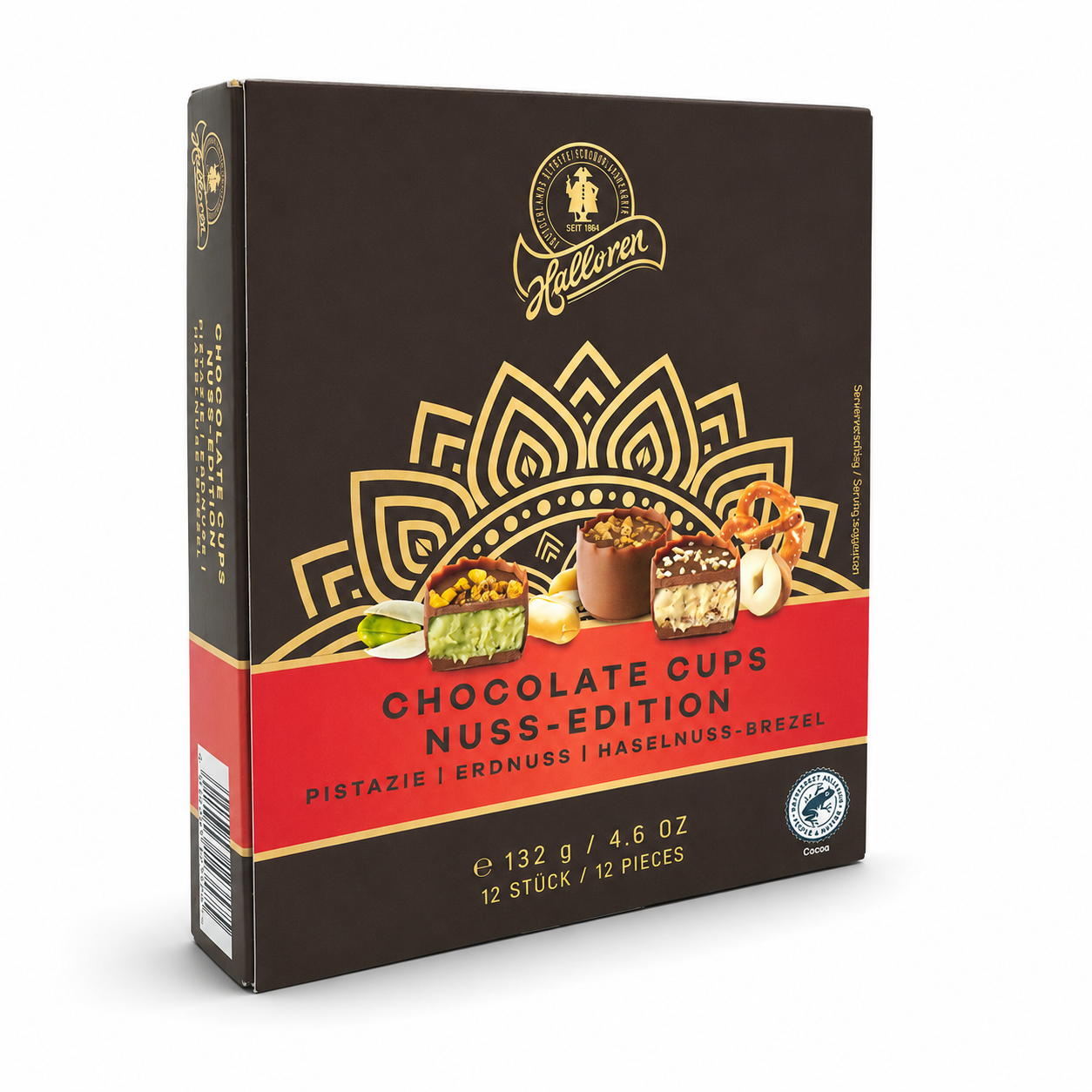 Schokoladenpralinen, Chocolates, Nuss-Edition, Haselnuss-Brezel, 12 Stücke