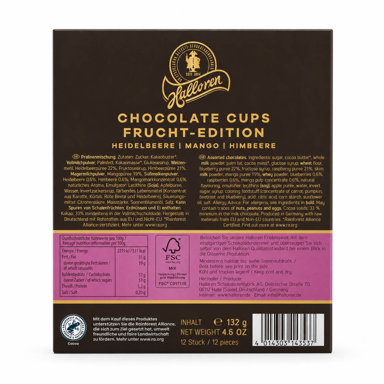 Schokolade, Kugeln, Frucht Edition, Mango, Himbeere