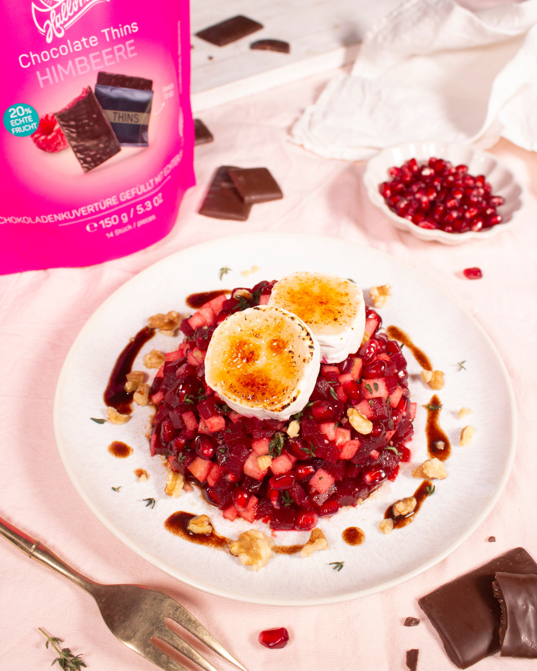 Beet Salad, Granatapfel, Ziegenkäse, Rote Beete, Walnüsse