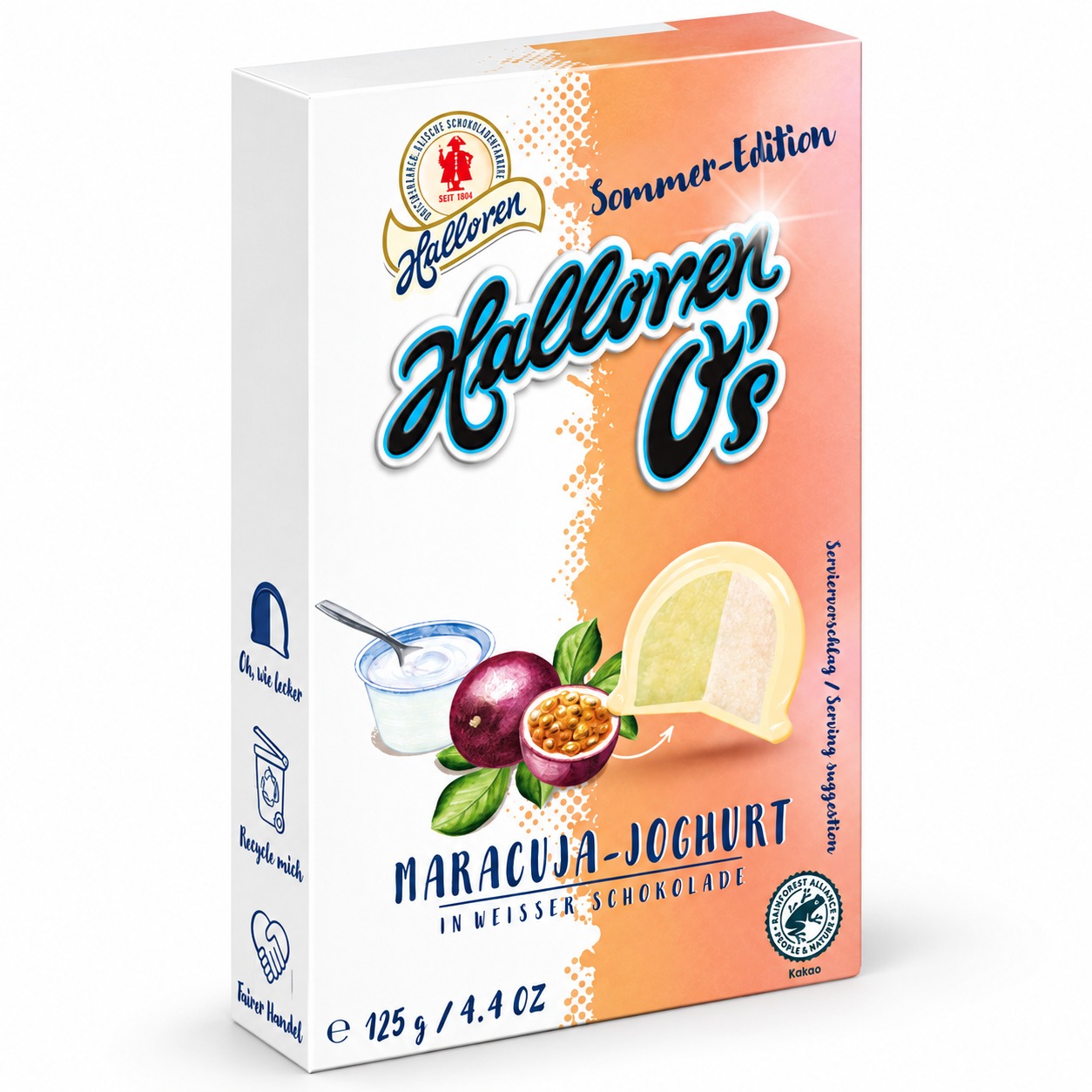 Weiße Schokolade, Maracuja-Joghurt, Schokoladentafel, 125 g, Sommeredition
