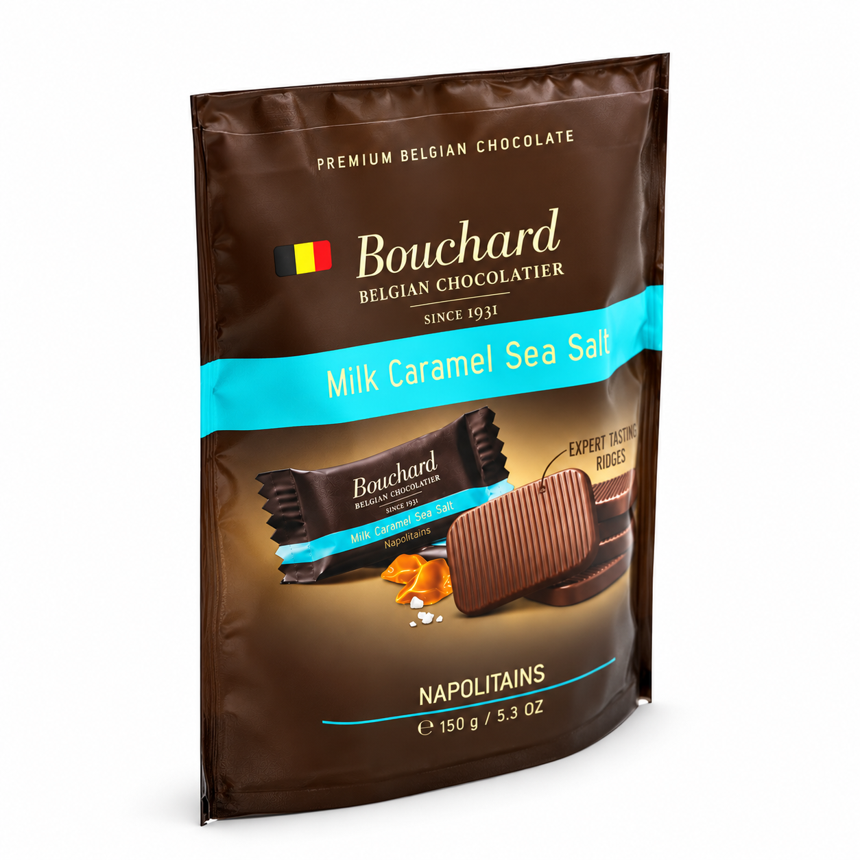 Schokoladentafel, Milk Caramel, Sea Salt, Napolitains, Belgische Chocolatier