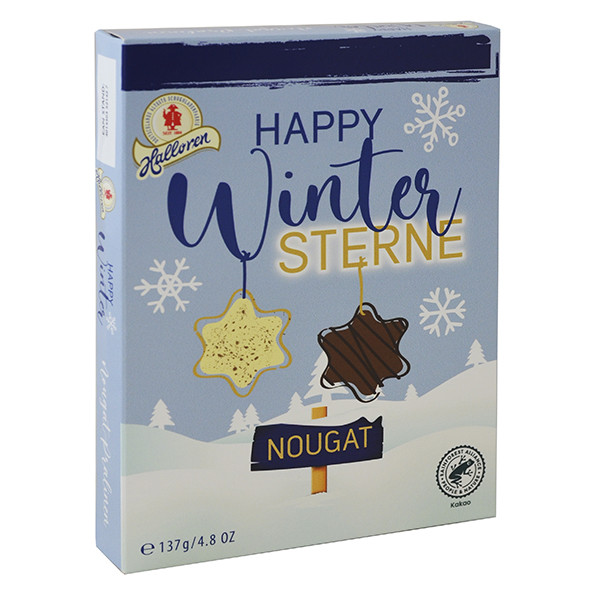 Wintersterne Nougat-Edition, Karton mit 15 x 137g
