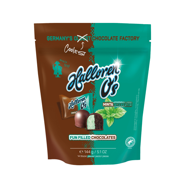 Halloren O's Mint & Chocolate 144g Beutel
